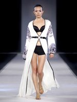 Chiffon Bath Robe with Signature Printed